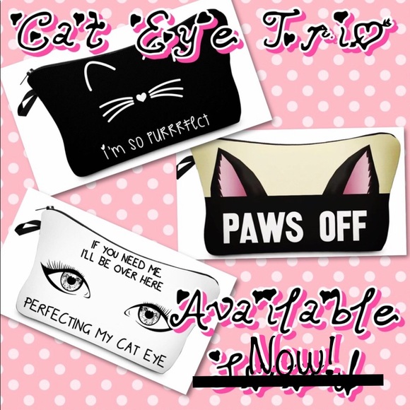 NEW Trio of 3 Cute Make-up Bags Purrrfect Pouches - Picture 2 of 8